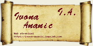 Ivona Ananić vizit kartica